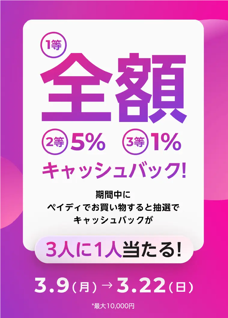 ペイディキャッシュバックキャンペーン