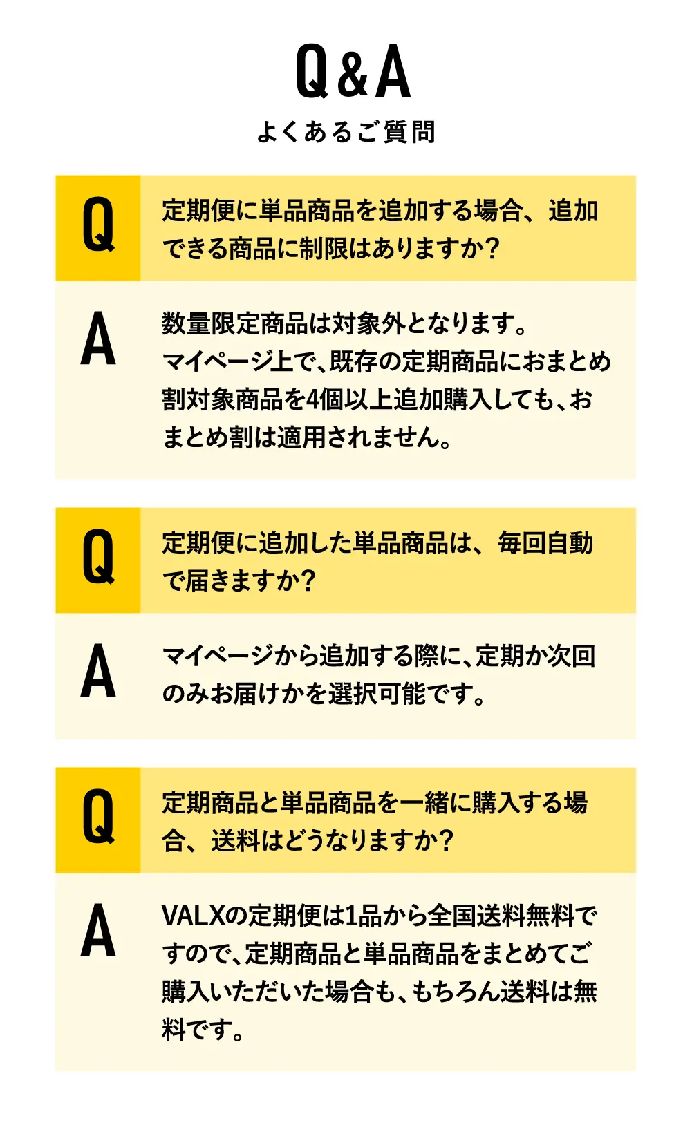 VALX おトク定期便特典