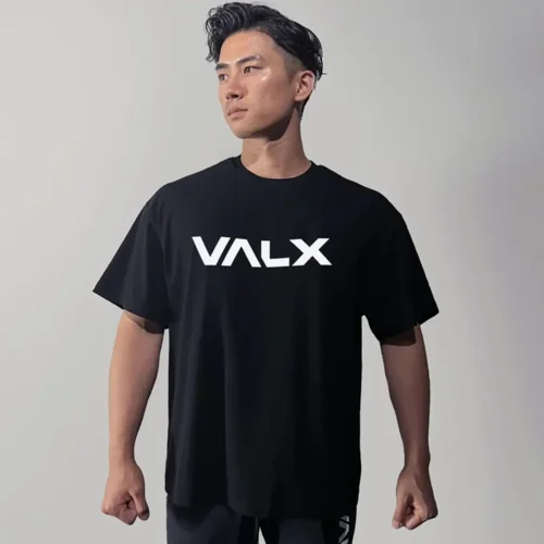 オーバーサイズコットンストレッチビッグロゴTシャツ（BK