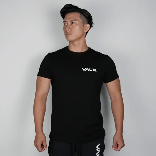 スリムフィットコットンストレッチTシャツ（BK）