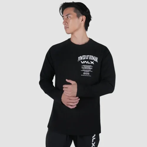 ロゴレギュラーフィット長袖Tシャツ（BK）