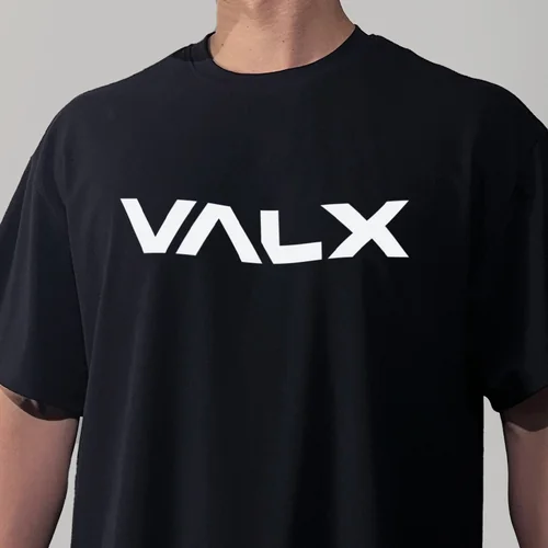 オーバーサイズコットンストレッチビッグロゴTシャツ（BK