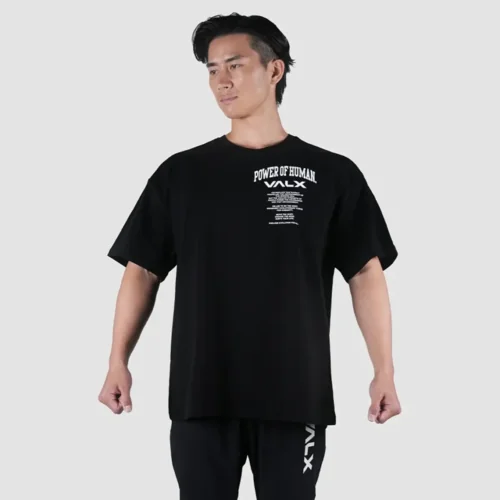 ロゴオーバーサイズコットンストレッチTシャツ（BK）