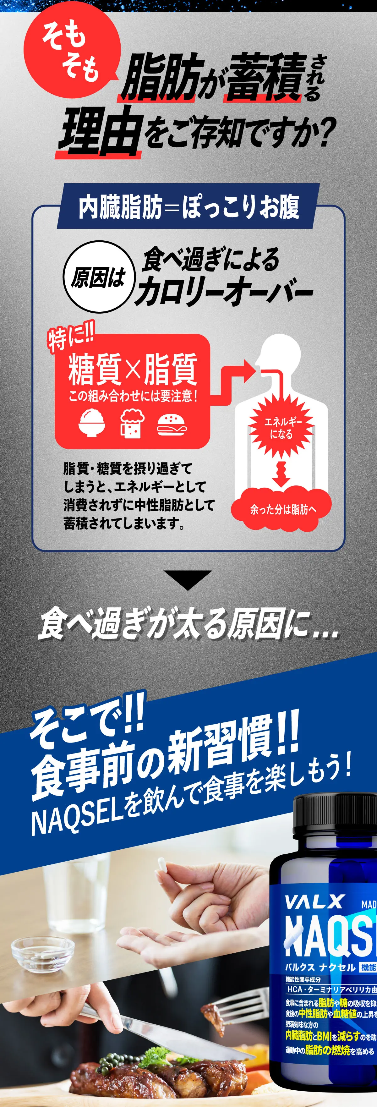 VALX【公式】NAQSEL｜初回57%OFF｜脂肪と糖を徹底ブロック